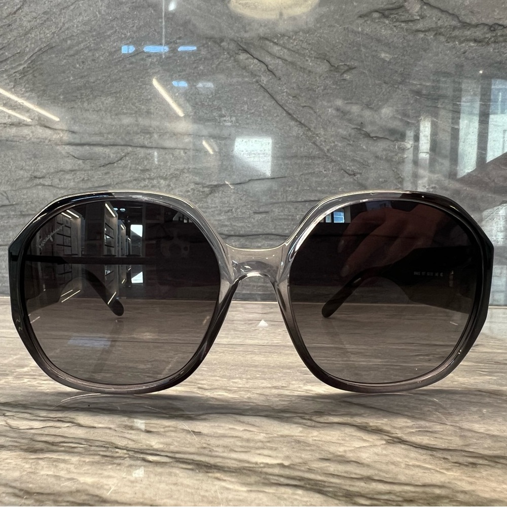 Black and Clear Salvatore Ferragamo Sunglasses w/case